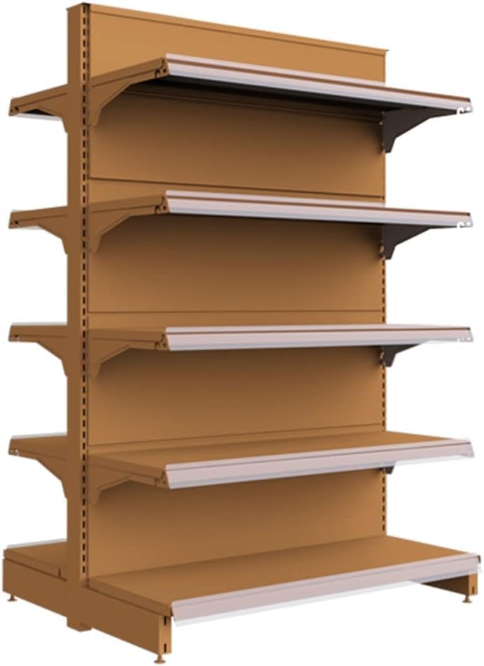 両面収納棚、5段の大型スーパーマーケット棚 (6セット)